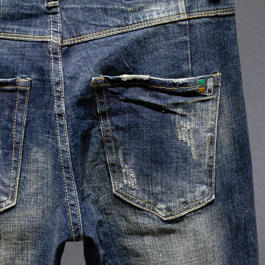 Pantalones Jeans Slim Straight Retro con Stretch para Hombre - Image 3