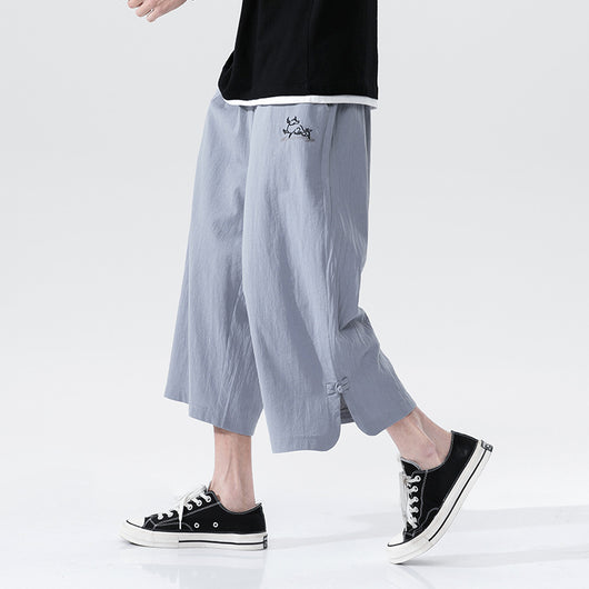 Pantalones Cortos de Lino con Botones Casuales - Image 9