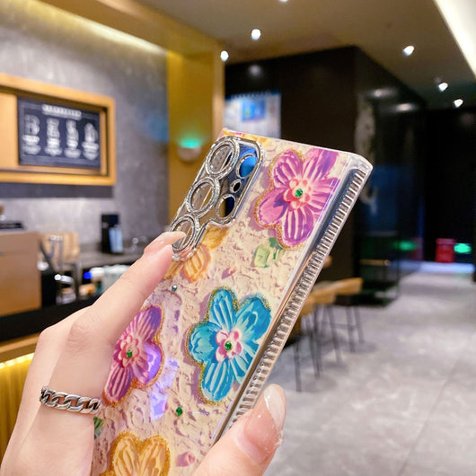 Funda para Celular con Diseño Floral de Diamantes y Protección de Lente - Image 17