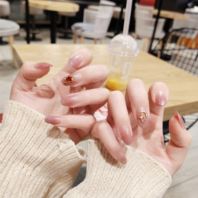 Uñas Postizas Removibles Diseño Fresa Corazón Mariposa Cortas - Image 10