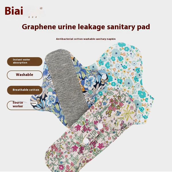 Toalla Sanitaria Lavable con Protección Grafeno, Algodón Puro Antibacteriano y Transpirable