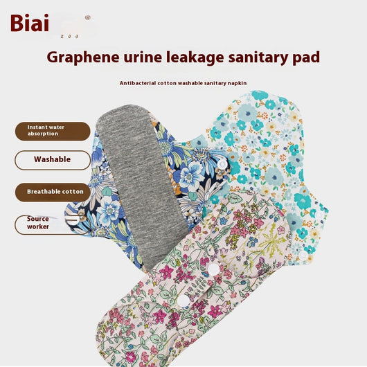 Toalla Sanitaria Lavable con Protección Grafeno, Algodón Puro Antibacteriano y Transpirable