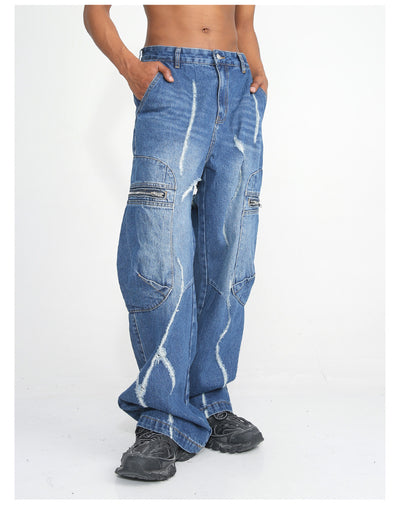 Pantalones Cargo Hip Hop Holgados con Cierre de Cremallera para Hombre - Image 9