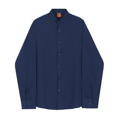 Camisa Casual de Cuello Alzado Manga Larga para Hombre - Image 6