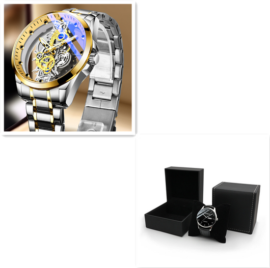 Reloj Automático Esqueleto Dorado de Lujo para Hombre - Image 11