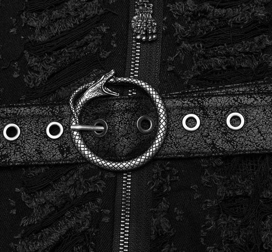 Abrigo Punk Gothic Desgastado de Industria Pesada - Image 14