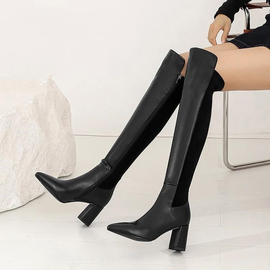 Botas Skinny de Cuero Elástico para Mujer - Image 9
