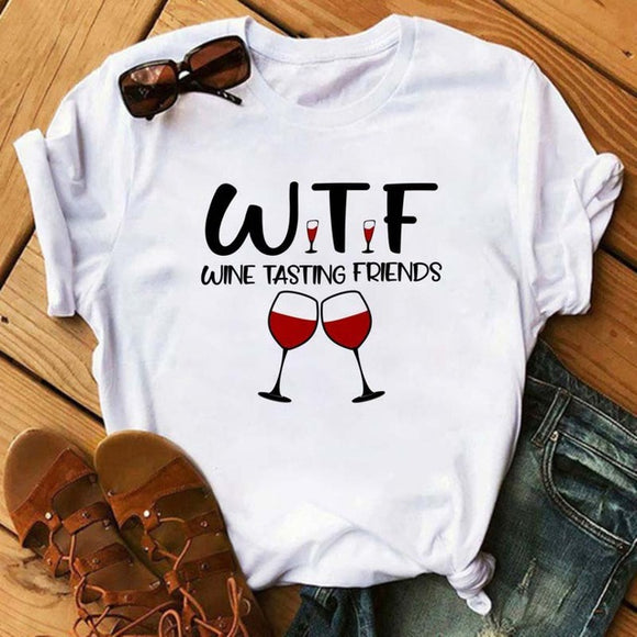 Playera Kawaii Copa de Vino Rose Gold