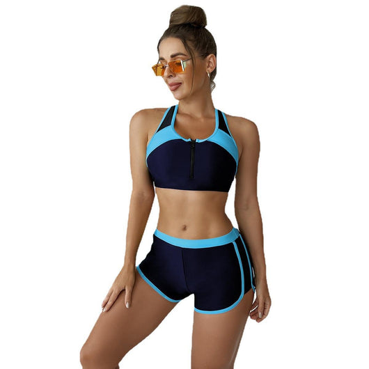 Bikini de Dos Tonos con Costuras Contrastantes - Image 5