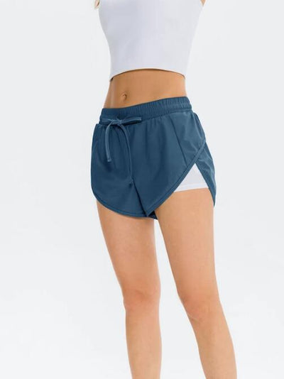 Shorts Deportivos Falsa Dos Piezas con Bolsillos para Mujer - Image 11