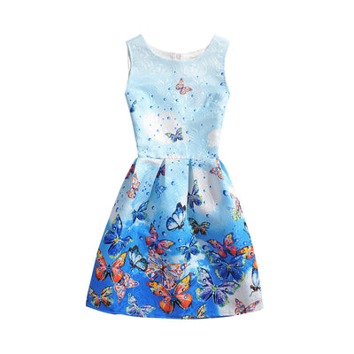 Vestido Princesa Niña sin Mangas con Estampado Elegante - Image 6