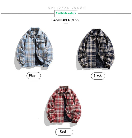 Camisa Casual a Cuadros Estilo Retro Americano para Hombre - Image 19