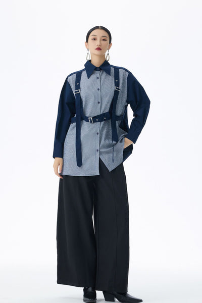 Blusa Sofisticada con Tirantes y Contraste de Colores para Mujer - Image 15
