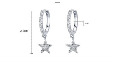 Aretes de Plata 925 con Circonitas Micro-incrustadas en Forma de Estrella - Image 7
