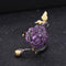 Anillo Ajustable de Plata con Amatista y Guirnalda de Rosas