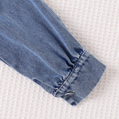 Conjunto de Pantalones Denim Microacampanados de Dos Piezas - Image 8