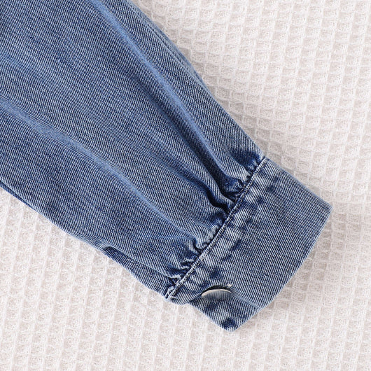 Conjunto de Pantalones Denim Microacampanados de Dos Piezas - Image 8
