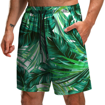 Pantalones Cortos Estampados 3D Colección Hojas de Verano - Shorts Holgados para Playa - Image 9