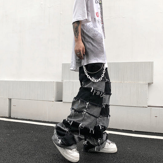 Jeans Hip Hop Estilo Relajado con Flecos Vintage - Image 10
