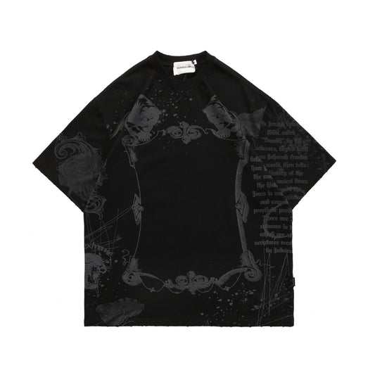 Playera Suelta con Estampado de Letras - Unisex - Image 2