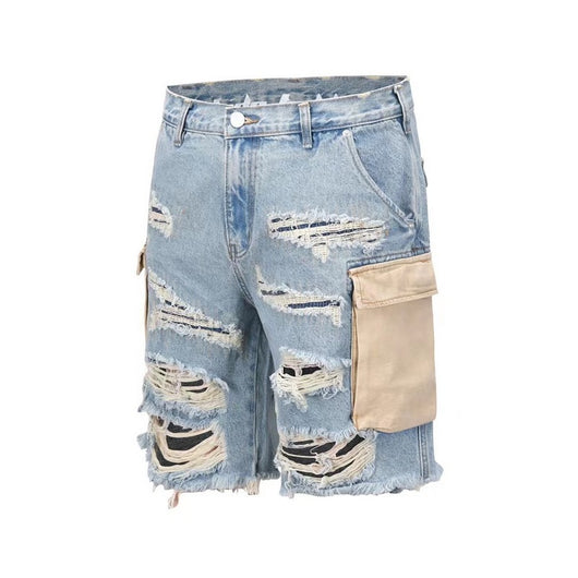 Shorts Deshilachados con Cortes y Flecos Deslavados