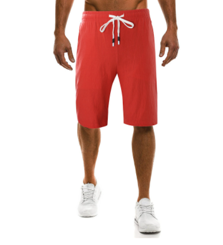 Pantalones Casuales de Algodón y Lino para Hombre