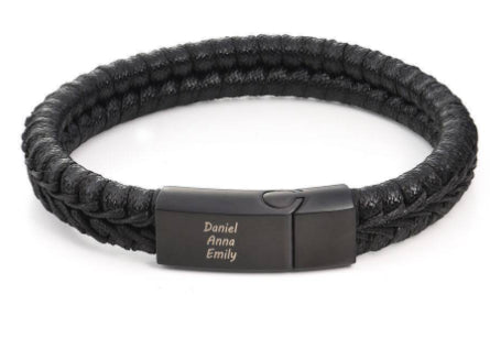 Pulsera de Cuero Genuino para Hombre con Grabado Personalizado - Image 11
