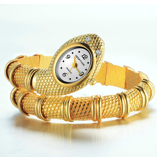Reloj Pulsera Dorado Diseño Serpiente para Mujer - Image 9