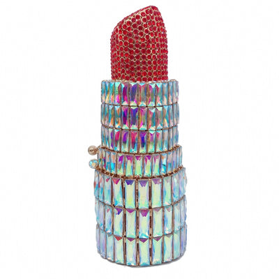 Cartera de Noche Diamantada con Forma de Labial para Mujer - Image 2
