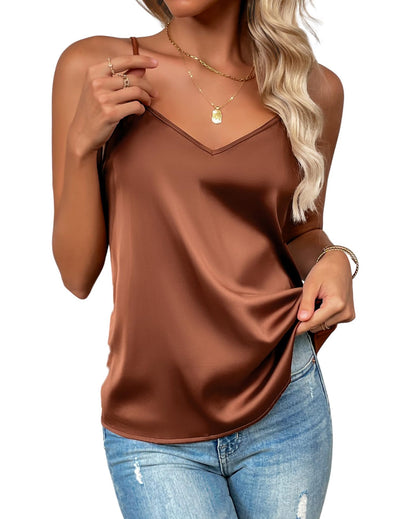 Blusa Tipo Tank Top de Seda con Tirantes Ajustables para Mujer - Image 20