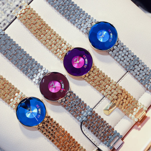 Reloj de Acero Inoxidable Chapado Cuarzo Elegancia Europea