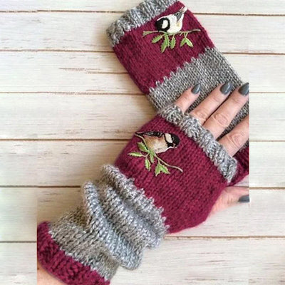 Guantes Cálidos para Mujer con Costuras y Bordados Elegantes - Image 14