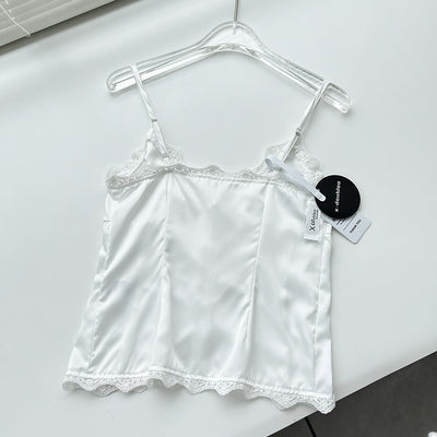 Blusa Slip Satinada Ajustada con Encaje Delicado - Image 21
