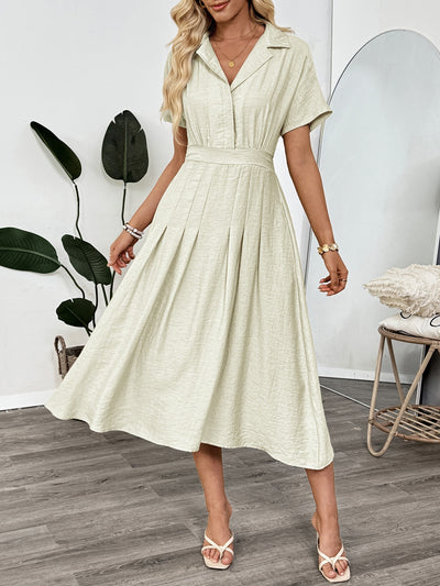 Vestido Camisero Ajustado con Bolsillos - Falda Entallada para Oficina - Image 16