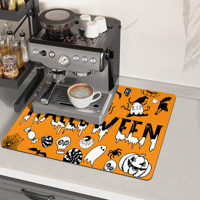 Tapete de Drenaje de Agua para Encimera con Impresión de Calabaza de Halloween - Image 8