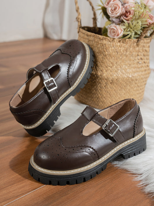 Zapatos de Tacón Retro Británico con Hebilla Calada - Image 16