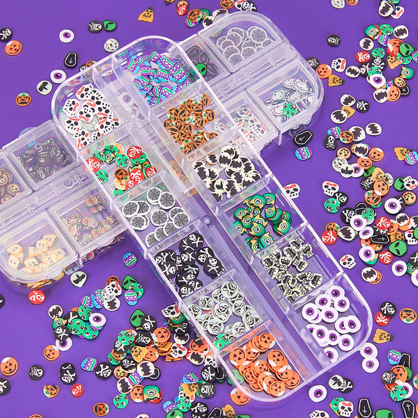 Set de Manicura Halloween Arcilla Suave - Calabazas, Demonios, Arañas y Fantasmas