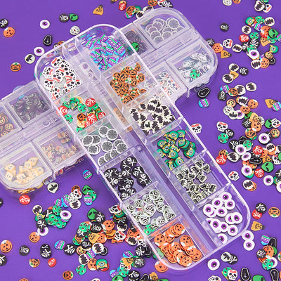 Set de Manicura Halloween Arcilla Suave - Calabazas, Demonios, Arañas y Fantasmas
