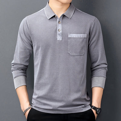 Camiseta Casual de Cuello Solapa para Hombre Maduro - Estilo Moderno - Image 8