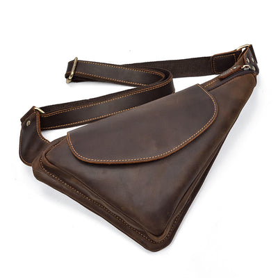 Bolsa Pecho Cuero Crazy Horse Retro Messenger para Hombre - Image 12