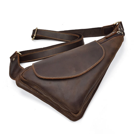 Bolsa Pecho Cuero Crazy Horse Retro Messenger para Hombre - Image 12
