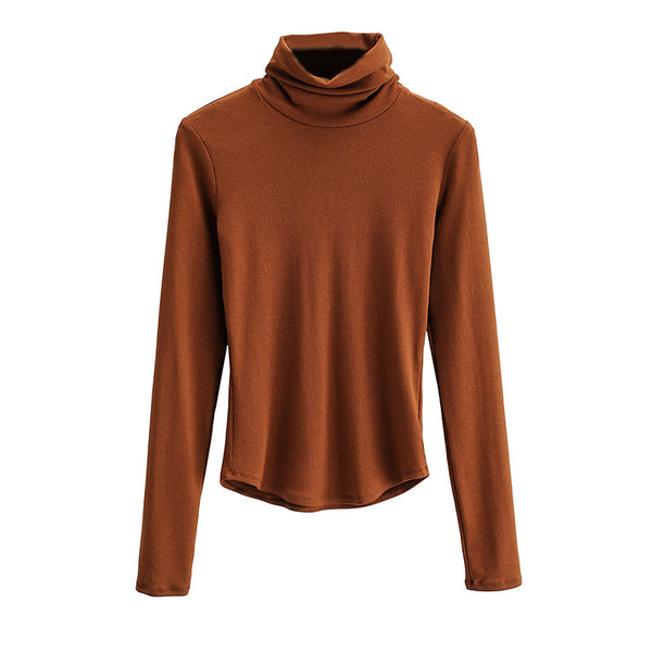 Polera Cuello Alto Ajustado Liso - Prenda Base Versátil