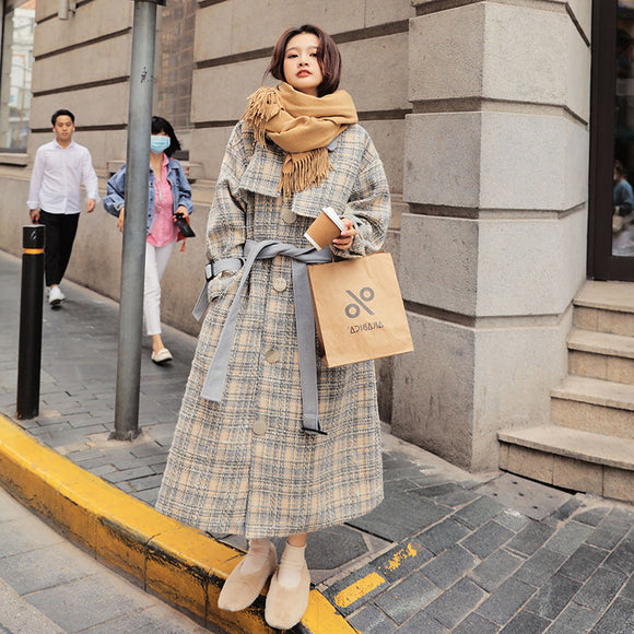 Abrigo de Lana Gruesa Elegante para Otoño e Invierno