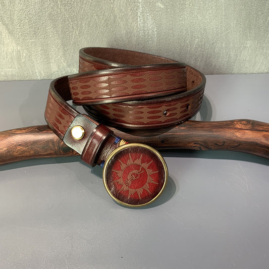 Cinturón de Cuero Vacuno Retro para Hombre - Estilo Casual Auténtico