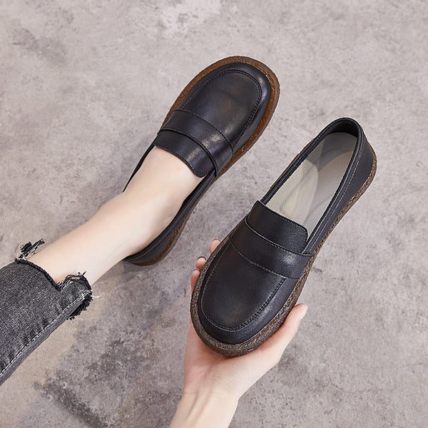Zapatos Blancos de Cuero Británico con Suela Flexible - Estilo Versátil