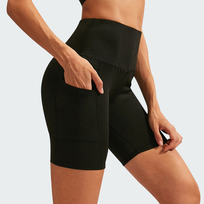 Shorts Deportivos Cintura Alta con Bolsillos Diagonales - Mallas de Entrenamiento Secado Rápido - Image 7
