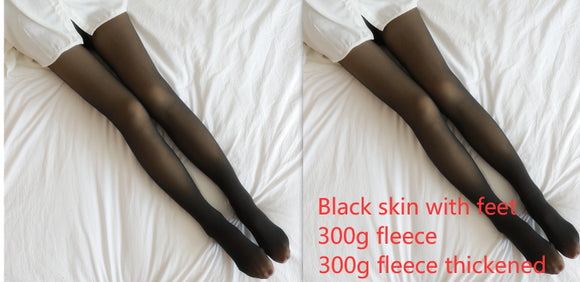 Leggings Térmicos Translúcidos Talla Grande con Forro Polar para Invierno
