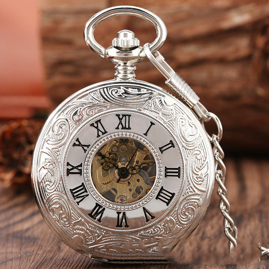 Reloj de Bolsillo Vintage Doble Apertura con Tallado Hueco - Unisex - Image 6