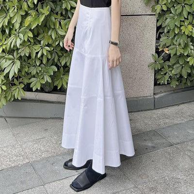 Falda Blanca de Cintura Alta con Detalles Combinados en Algodón - Image 3