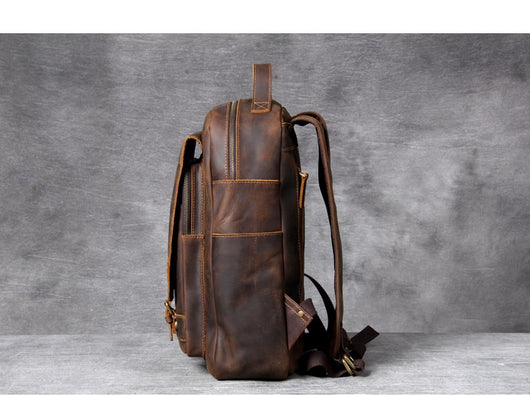 Mochila de Cuero Vintage Crazy Horse de Alta Capacidad - Image 26